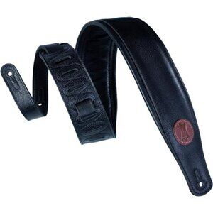 Leather Guitar Strap Adjustable Black 3 Inch Wide Strap for Electric Acoustic